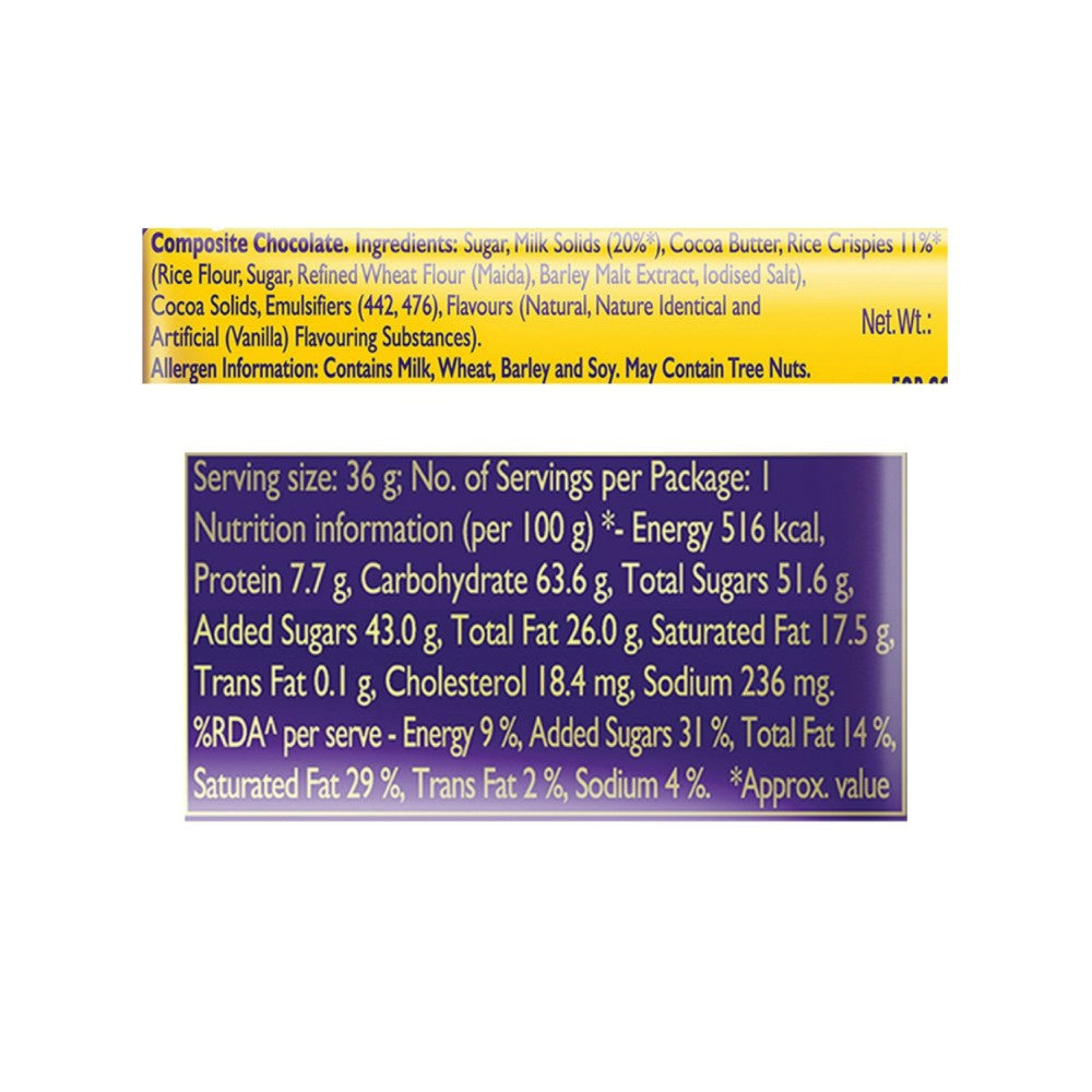 Cadbury Dairy Milk Crackle Milk Chocolate Bar : 36 g