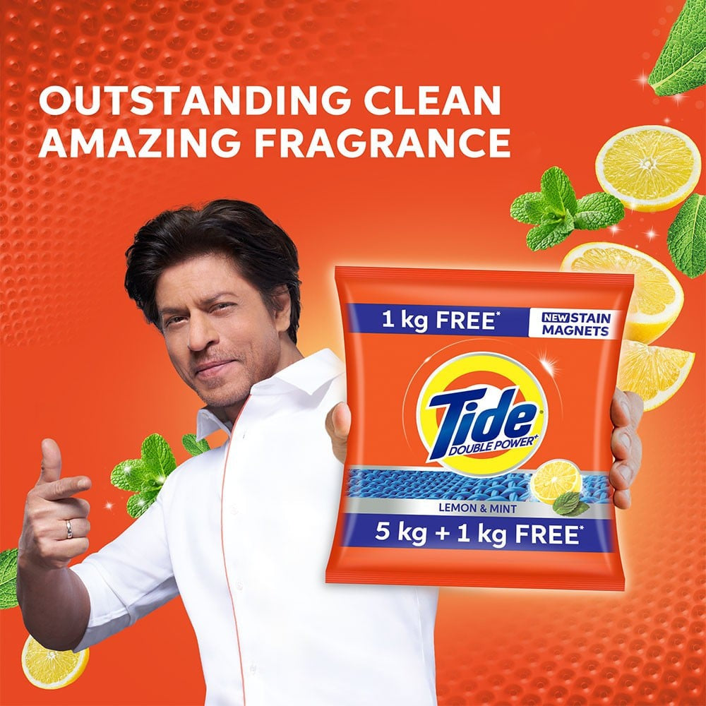 Tide Double Power Detergent Powder (Lemon & Mint) : 5 kg + 1 kg