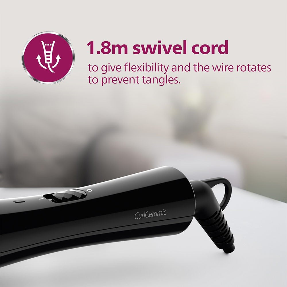 Philips BHB862/00 Hair Curler with 16mm Barrel (Black, 30W) : 1 unit