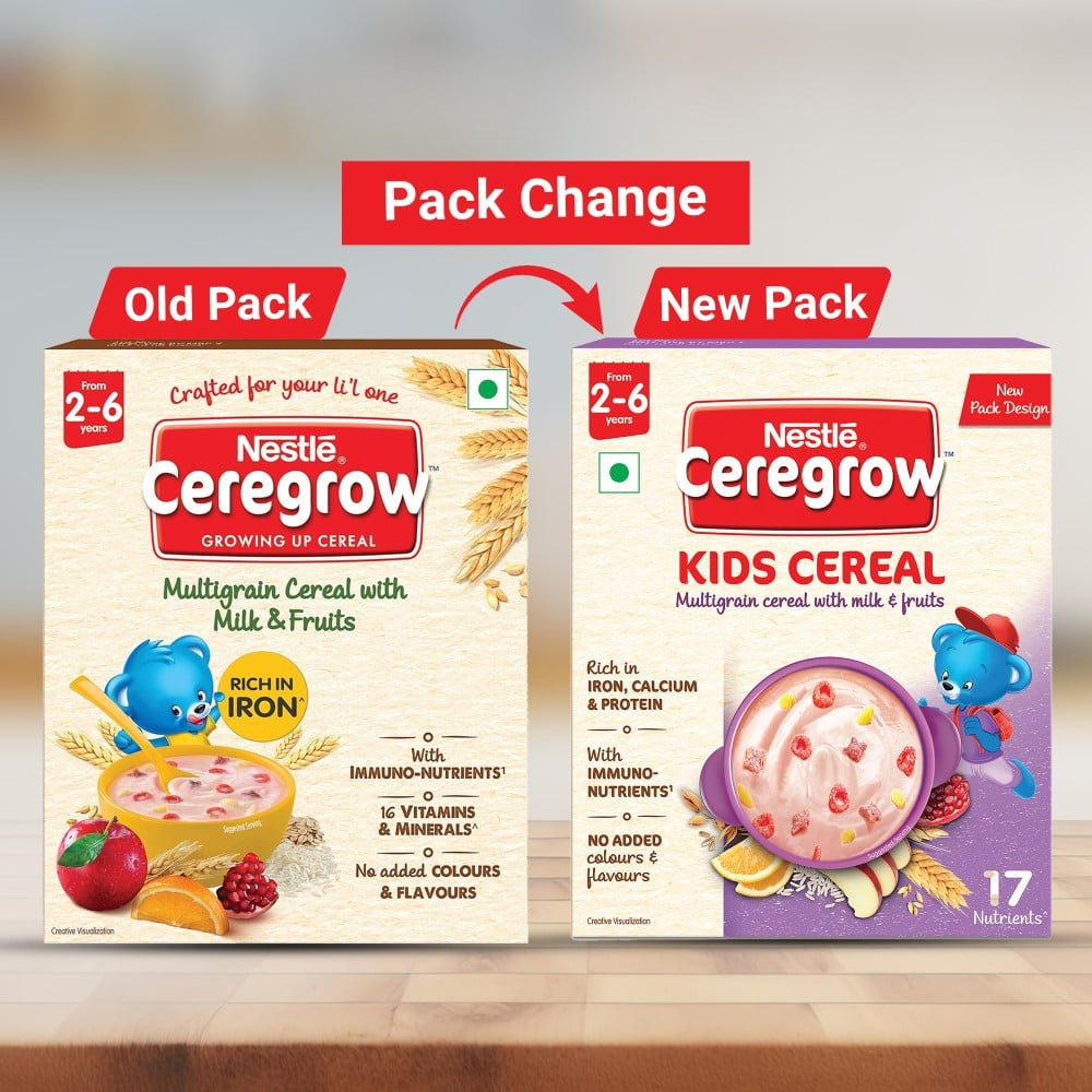 Nestle Ceregrow Kids Cereal (with Multigrain, Milk & Fruits, 17 Nutrients) : 300 g