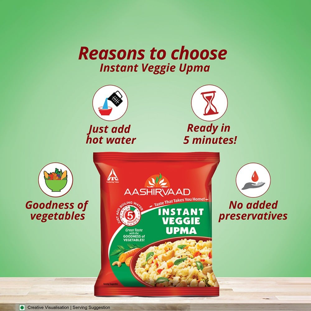 Aashirvaad Instant Veggie Upma Ready to Eat : 60 g