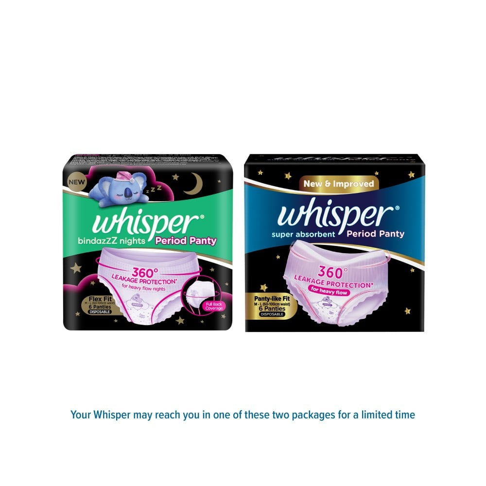Whisper Super Absorbent Period Panty (M-L) : 6 pieces