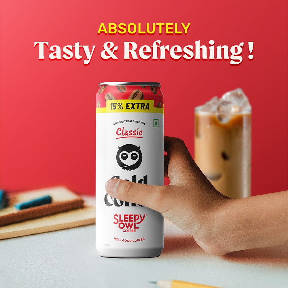 Sleepy Owl Classic Cold Coffee Can - Pack of 3 : 3 x 200 ml
