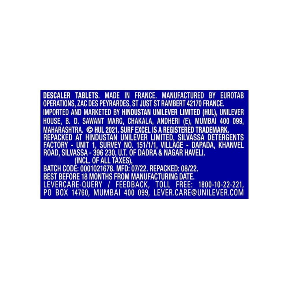 Surf Excel Descaler De-Scalers Tablets : 100 g