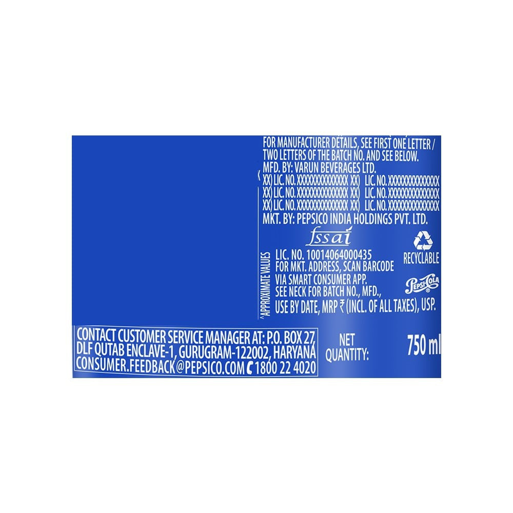 Pepsi Soft Drink : 750 ml