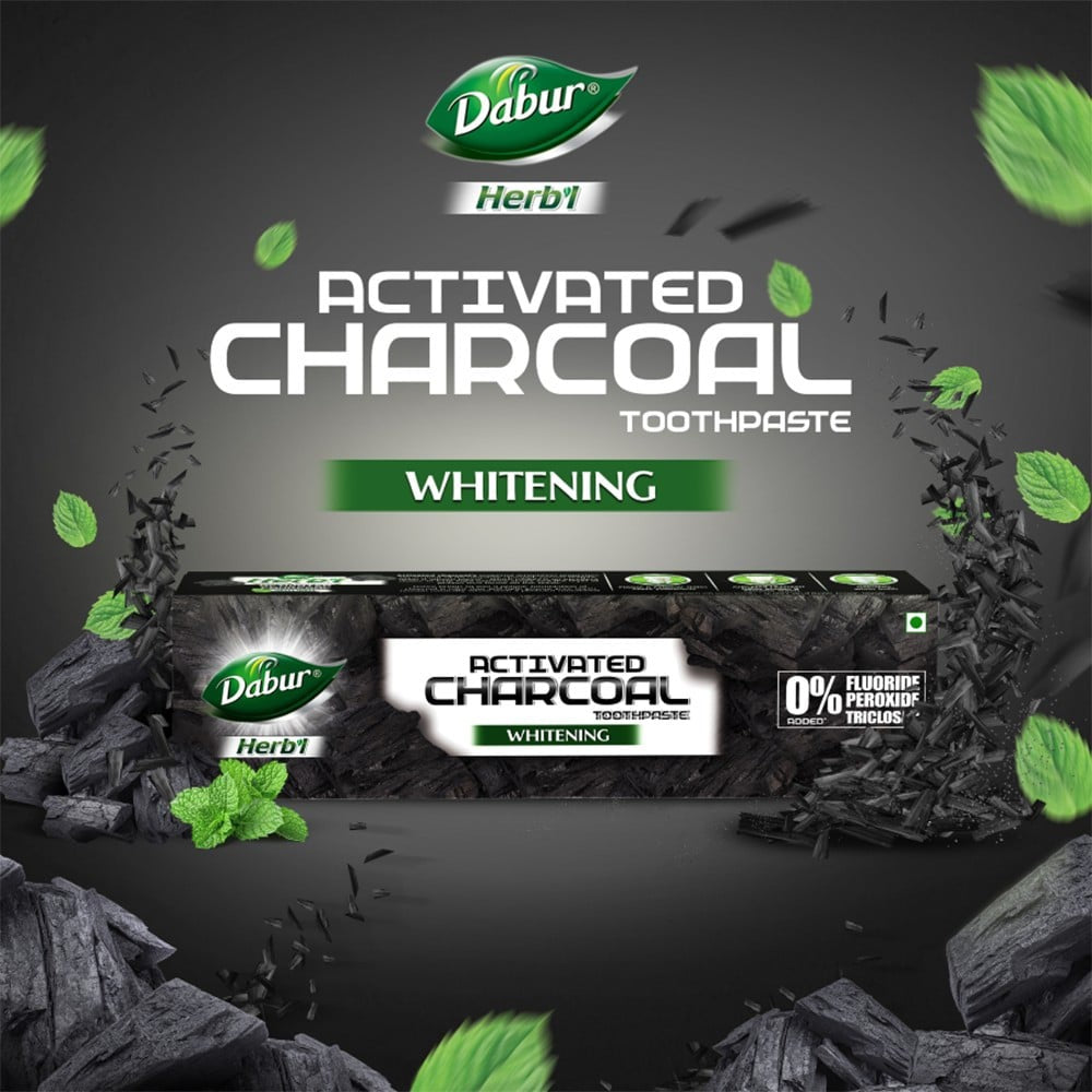 Dabur Herbs Activated Charcoal Herbal Toothpaste With Mint : 120 g