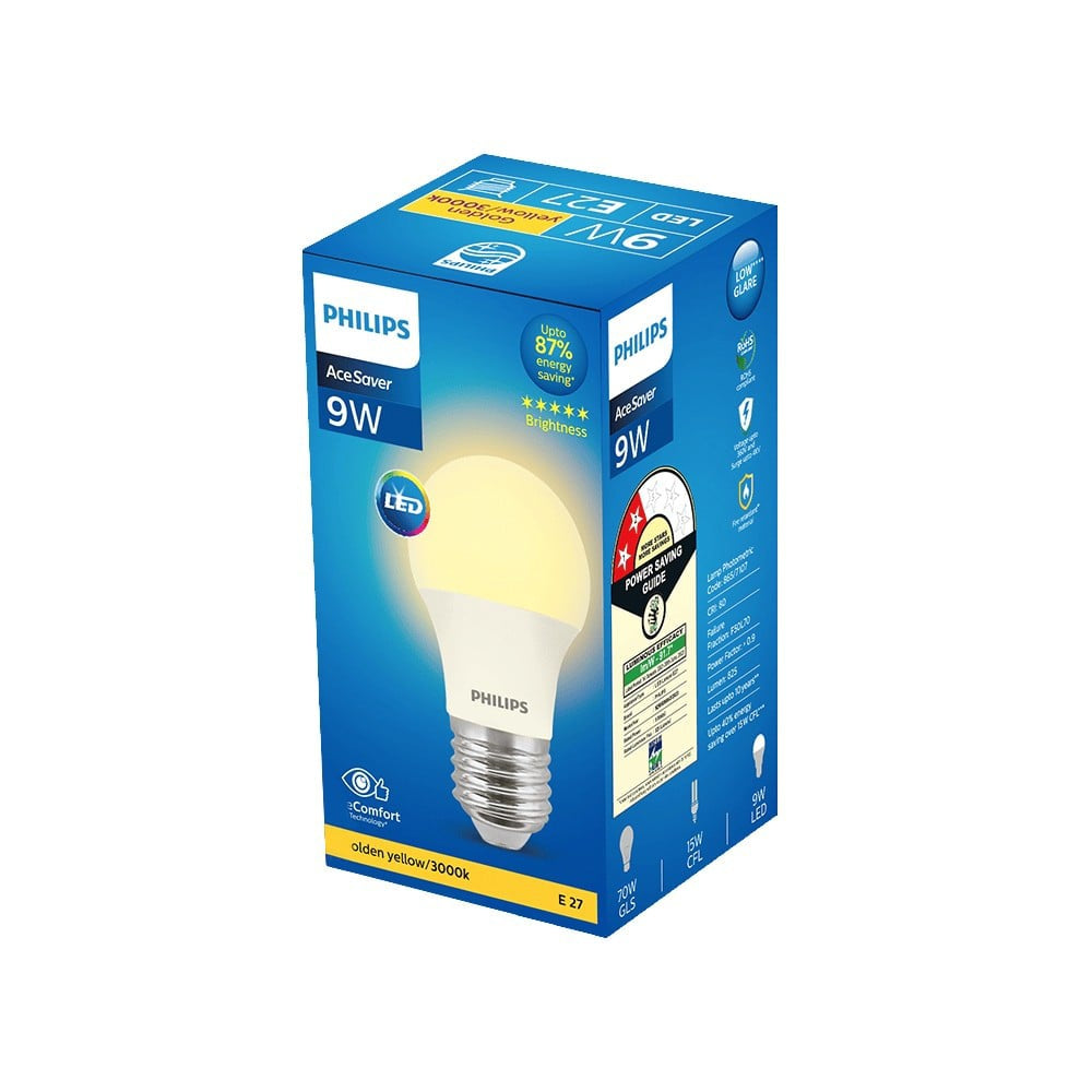 Philips Lighting Ace Saver 9W LED Bulb (Golden Yellow) : 1 piece