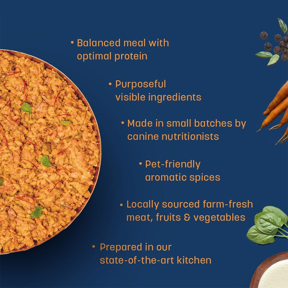 HUFT Sara's Wholesome Food Chicken Biryani Dog Food + Sara's Wholesome Food Mutton Biryani Dog Food Combo : 300 g + 300 g