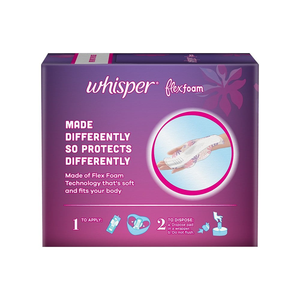 Whisper Flexfoam Sanitary Pads : 10 pieces