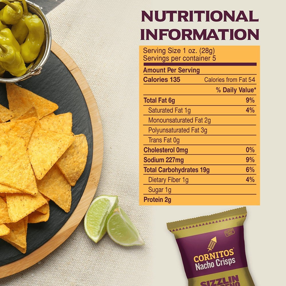 Cornitos Sizzlin Jalapeno Nachos : 55 g