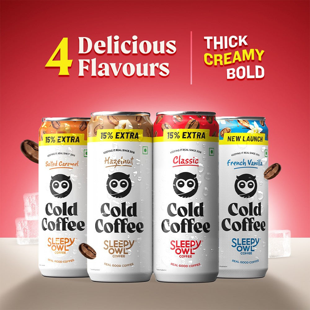 Sleepy Owl Classic Cold Coffee Can - Pack of 3 : 3 x 200 ml