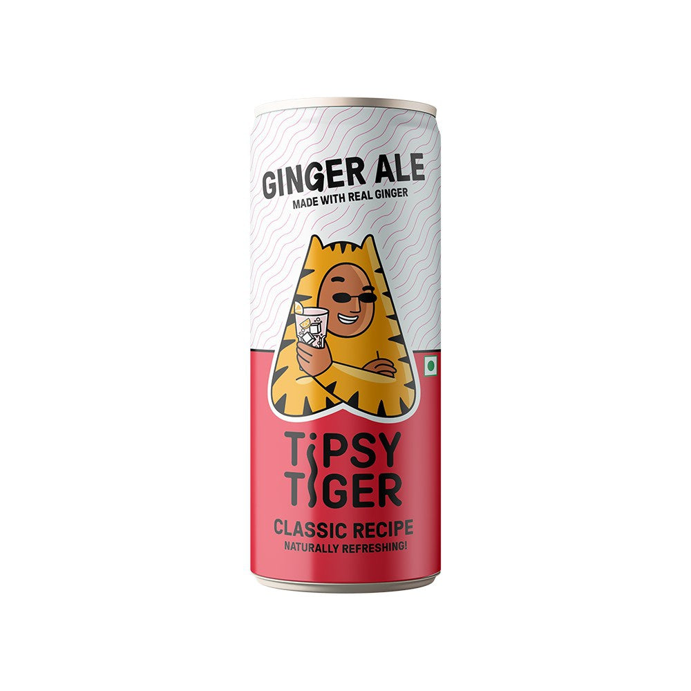 Tipsy Tiger Ginger Ale (Ginger Ale made with Real Ginger) - Pack of 2 : 2 x 250 ml