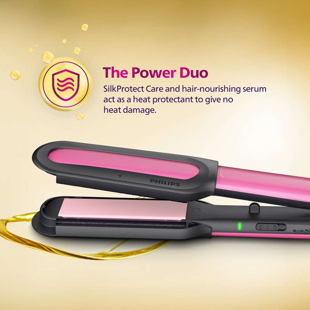 Philips BHS522/00 NourishCare Hair Straightener (Pink, 1500W) : 1 unit