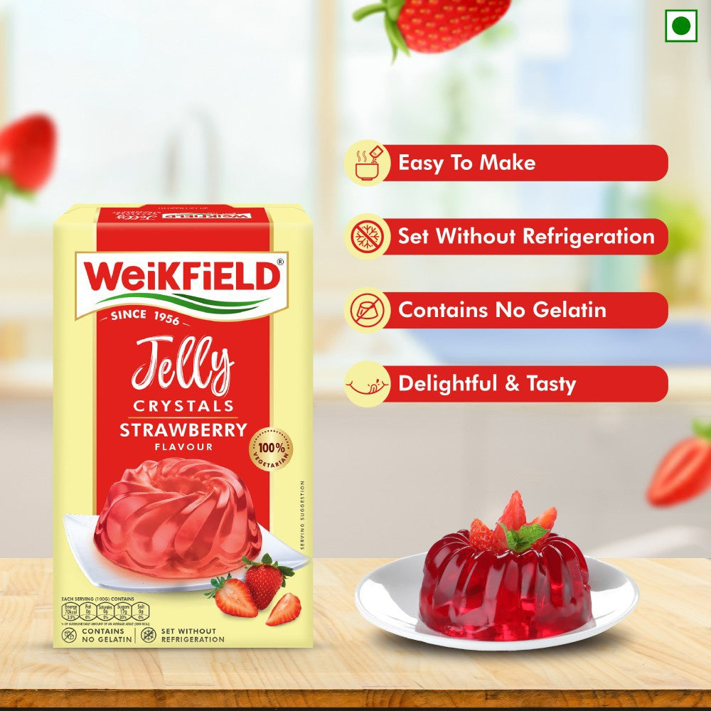 Weikfield Strawberry Crystals Jelly Mix : 90 g