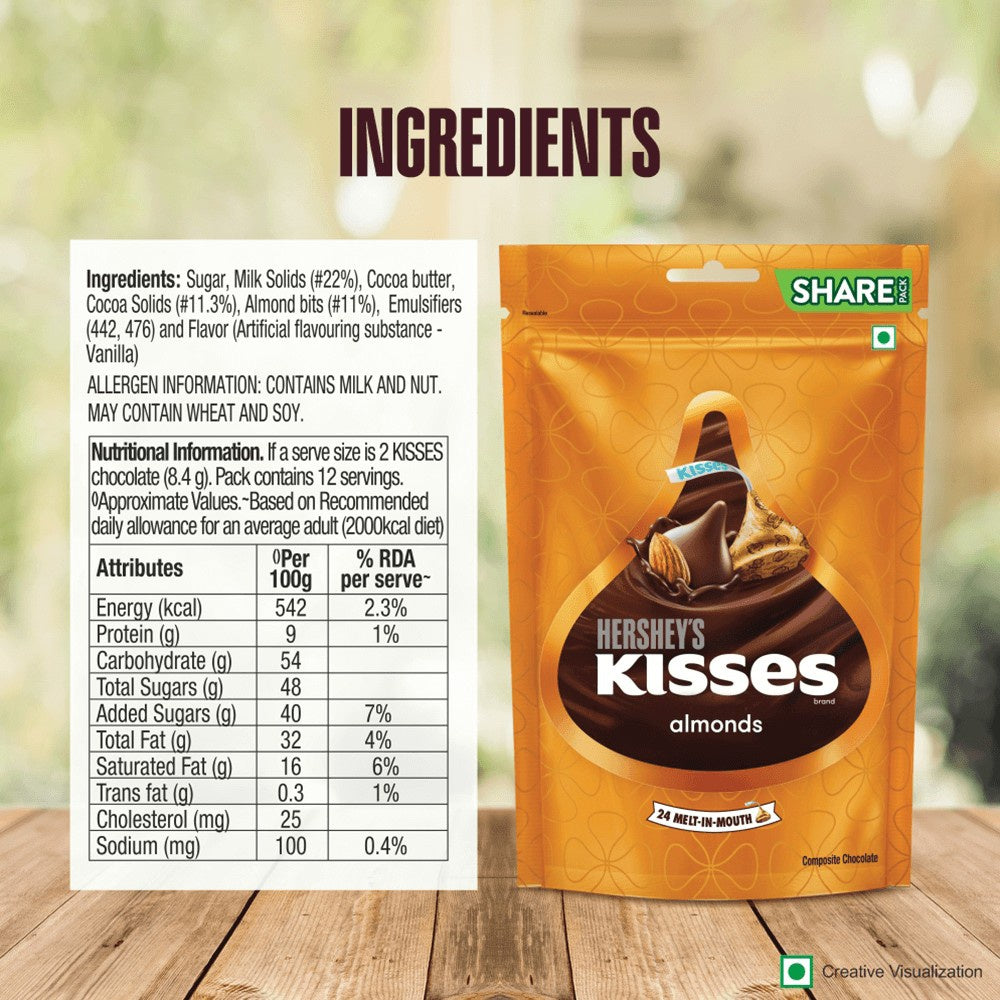 Hershey's Kisses Almonds Assorted Chocolate Pack : 100 g