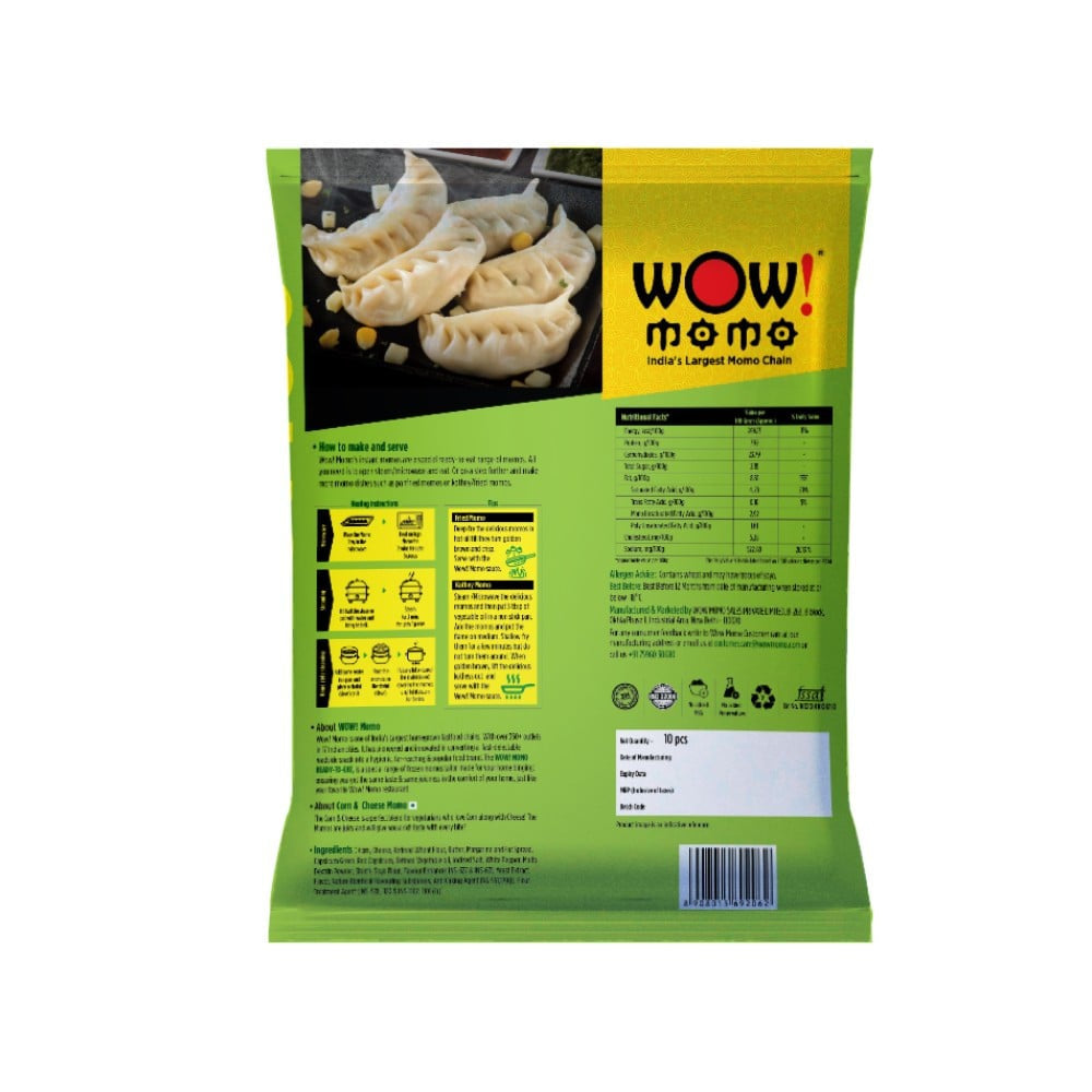 Wow! Momo Corn & Cheese Momos (Frozen) : 1 pack (10 pieces)