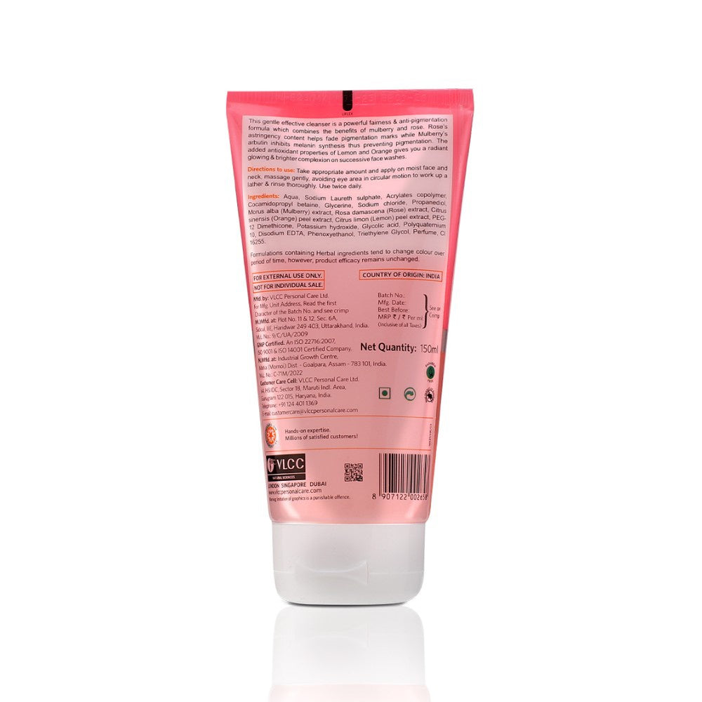 VLCC Mulberry & Rose Fairness Face Wash - Buy 1 Get 1 Free : 2x150 ml