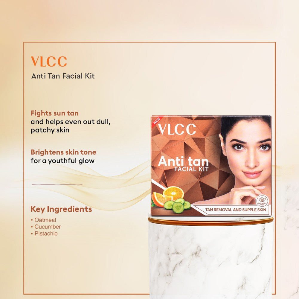 VLCC Anti Tan Facial Kit + Manicure & Pedicure Kit Combo : 60 g + 150 g + 60 ml