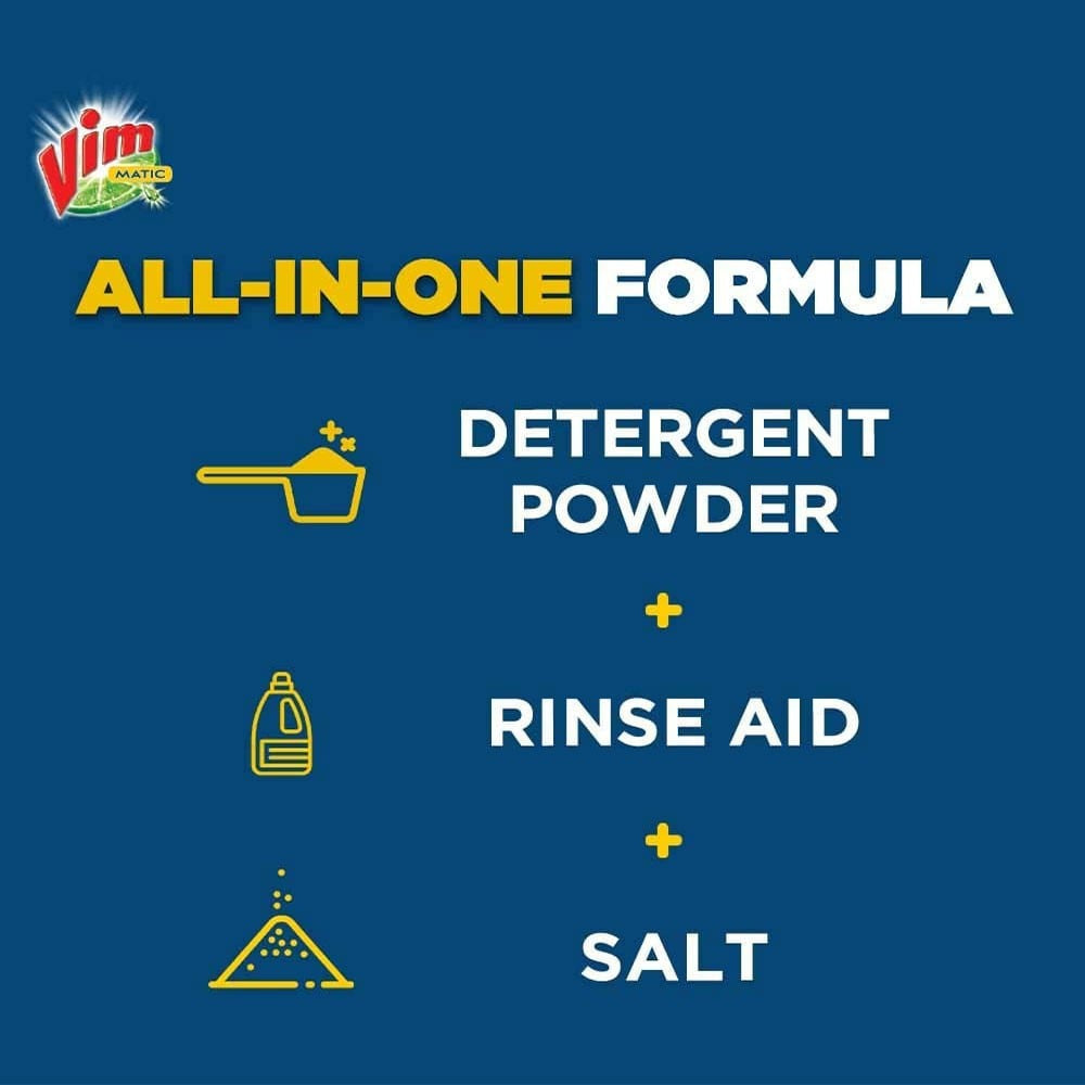 Vim All-In-One Dishwasher Tablet Removes Tough Indian Grease : 1 pack (30 pcs)