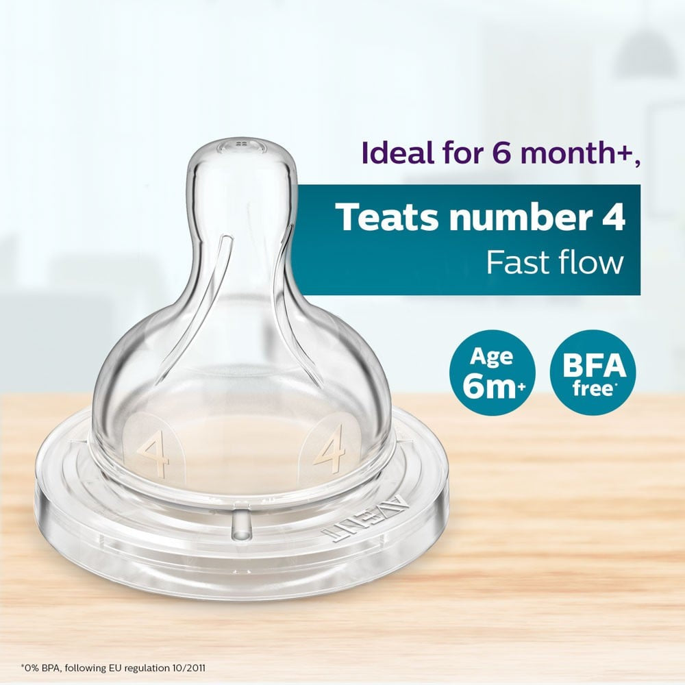 Philips Avent Classic Fast Flow Feeding Nipple 6+ Months : 1 pack (2 pieces)