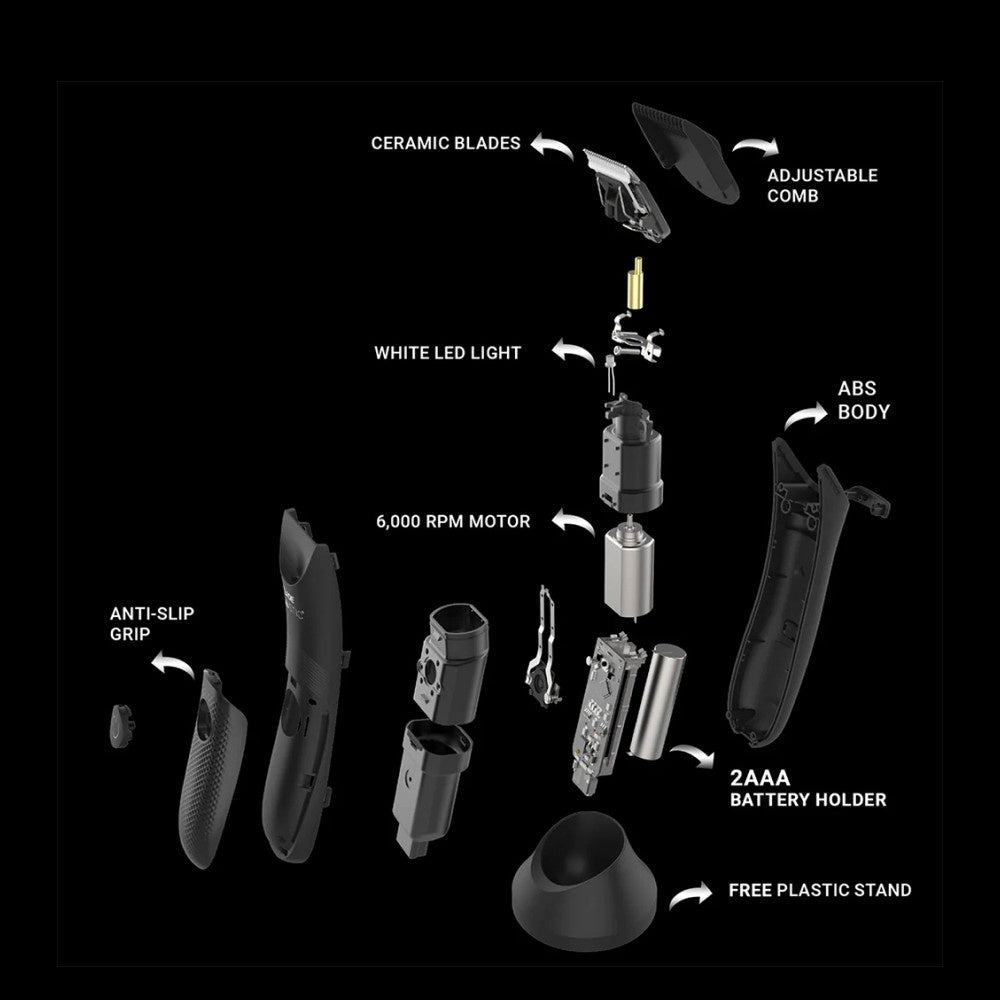 Zlade Ballistic Lite Waterproof Male Body Trimmer (Black) : 1 unit