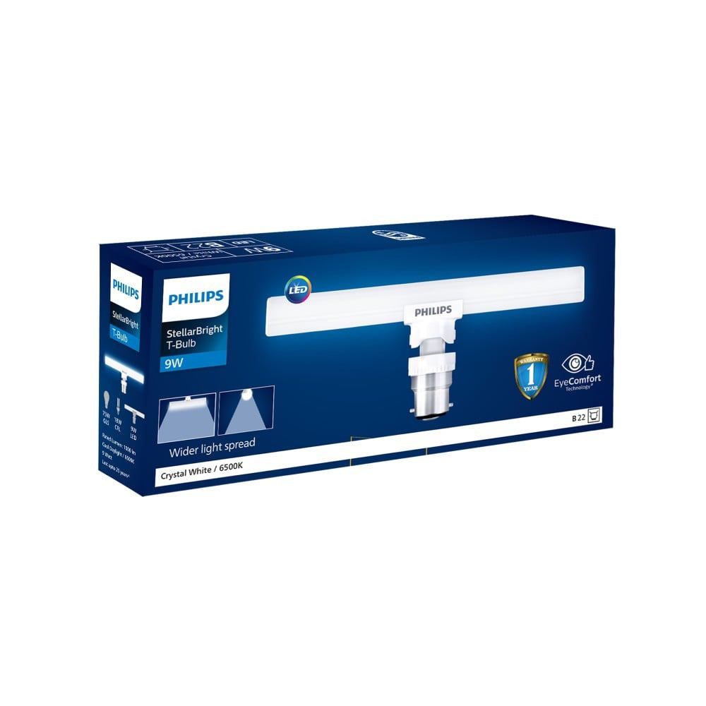 Philips Stellar Bright T - 9W LED Bulb (Crystal White) : 1 unit
