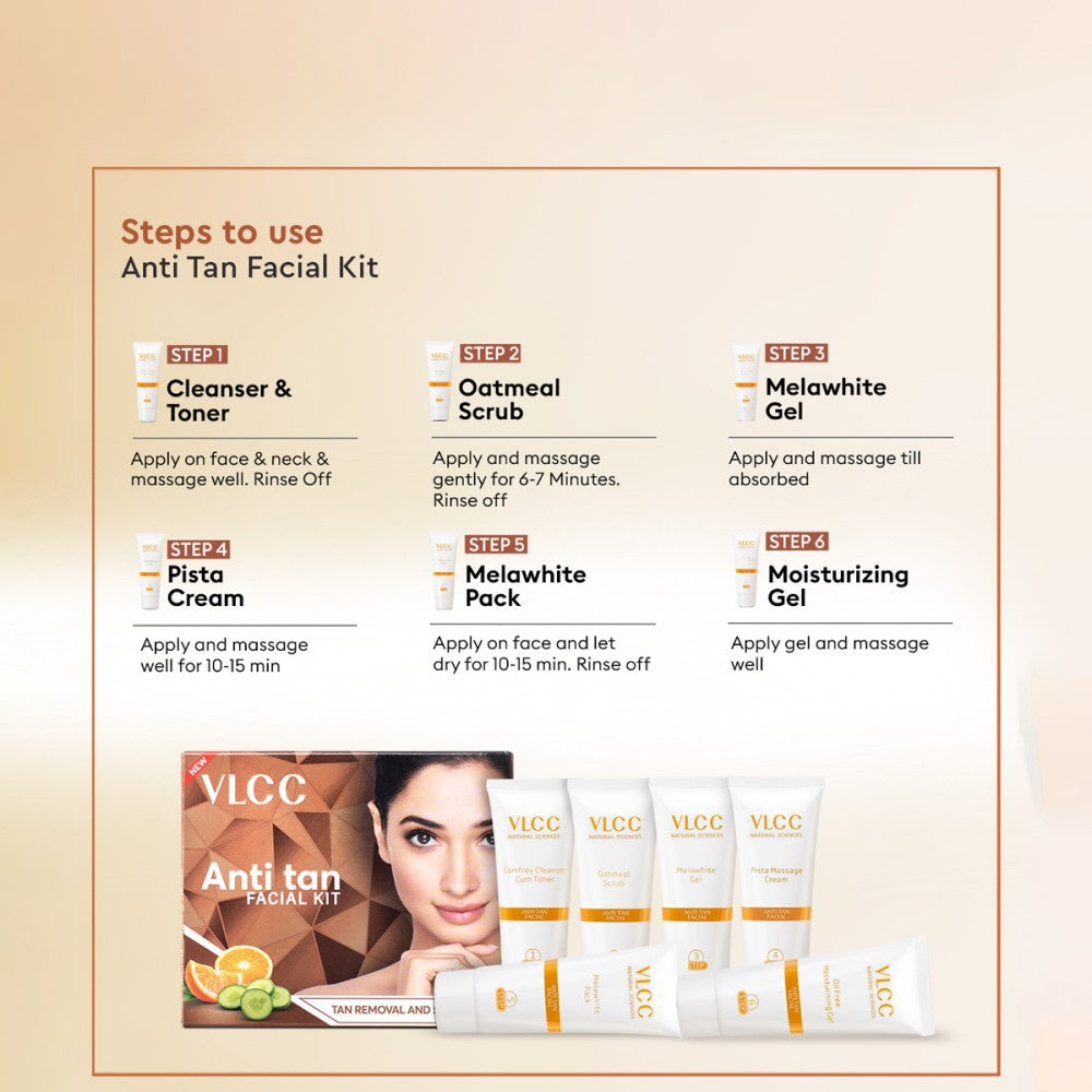 VLCC Anti Tan Facial Kit + Manicure & Pedicure Kit Combo : 60 g + 150 g + 60 ml