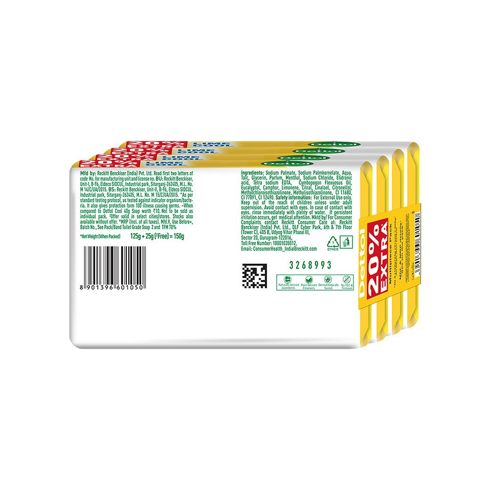 Dettol Lime Cool Soap : 4 x 150 g