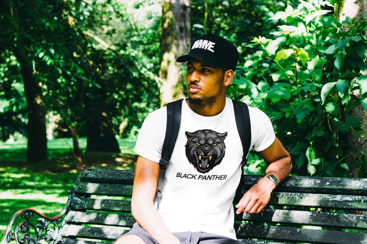 Black Panther: Printed T-shirt - White, Round Neck - Prithvi Enterprises