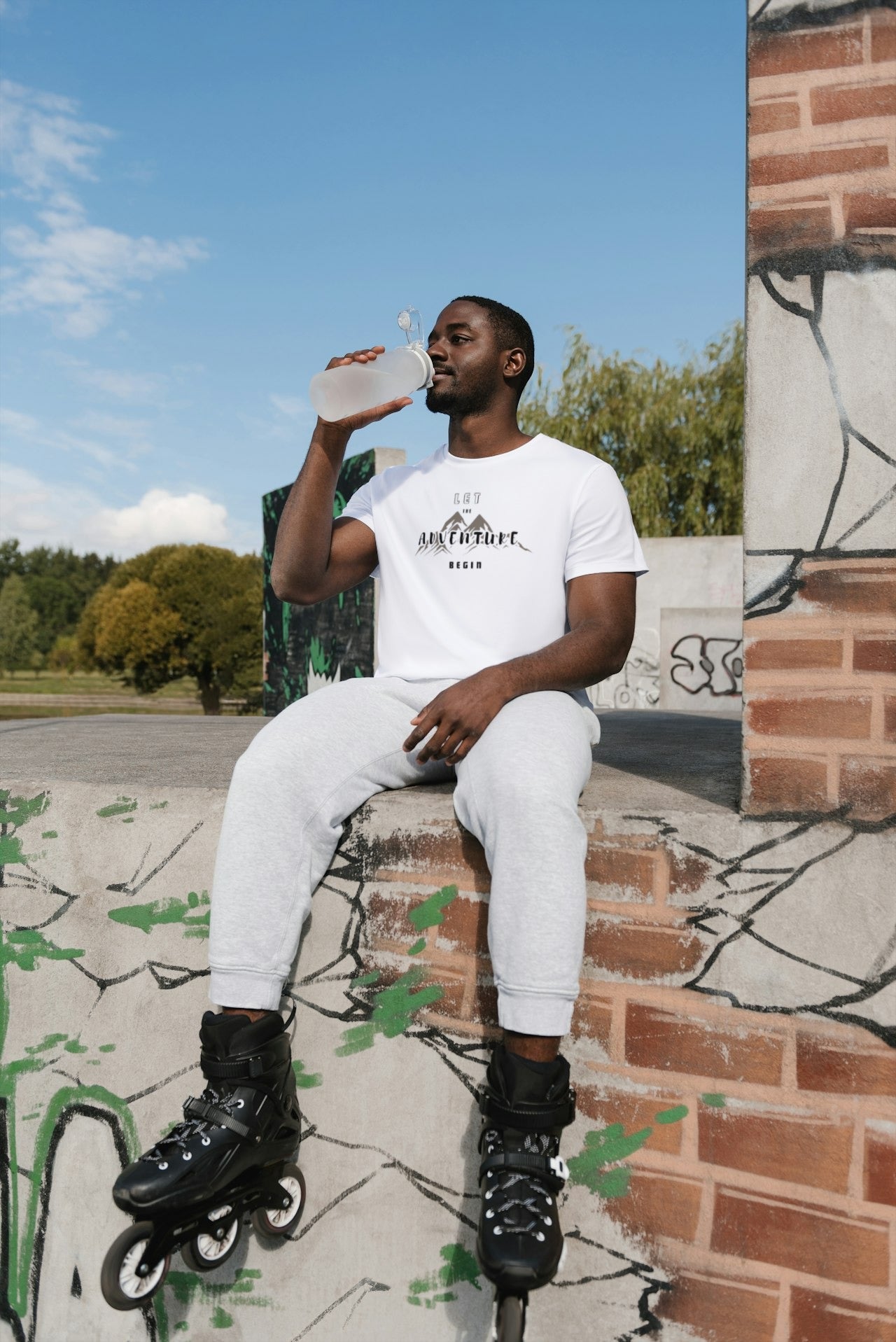 Let the Adventure Begin: Printed T-shirt - White, Round Neck - Prithvi Enterprises