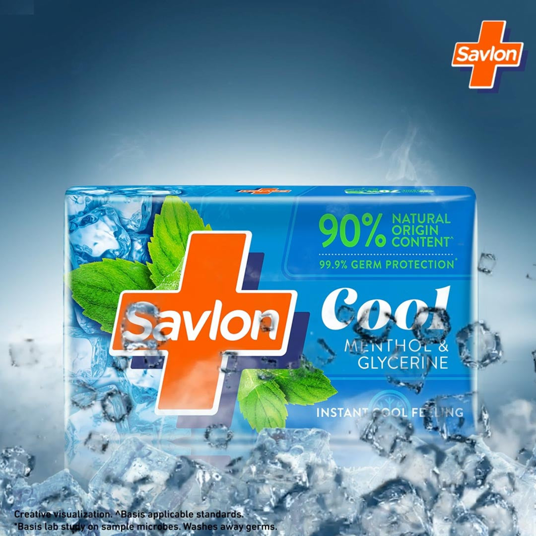 Savlon Cool Menthol And Glycerin Soap : 5 x 125 g
