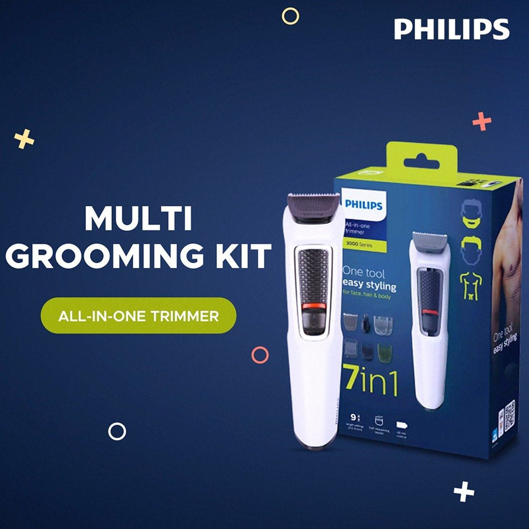 Philips MG3721/65 7 in 1 Multi Grooming Trimmer Kit (White) : 1 unit