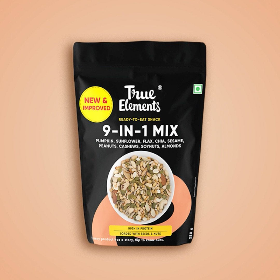 True Elements 9-In-1 Mix Nuts, Seeds & Dry Fruits - High in Protein : 125 g