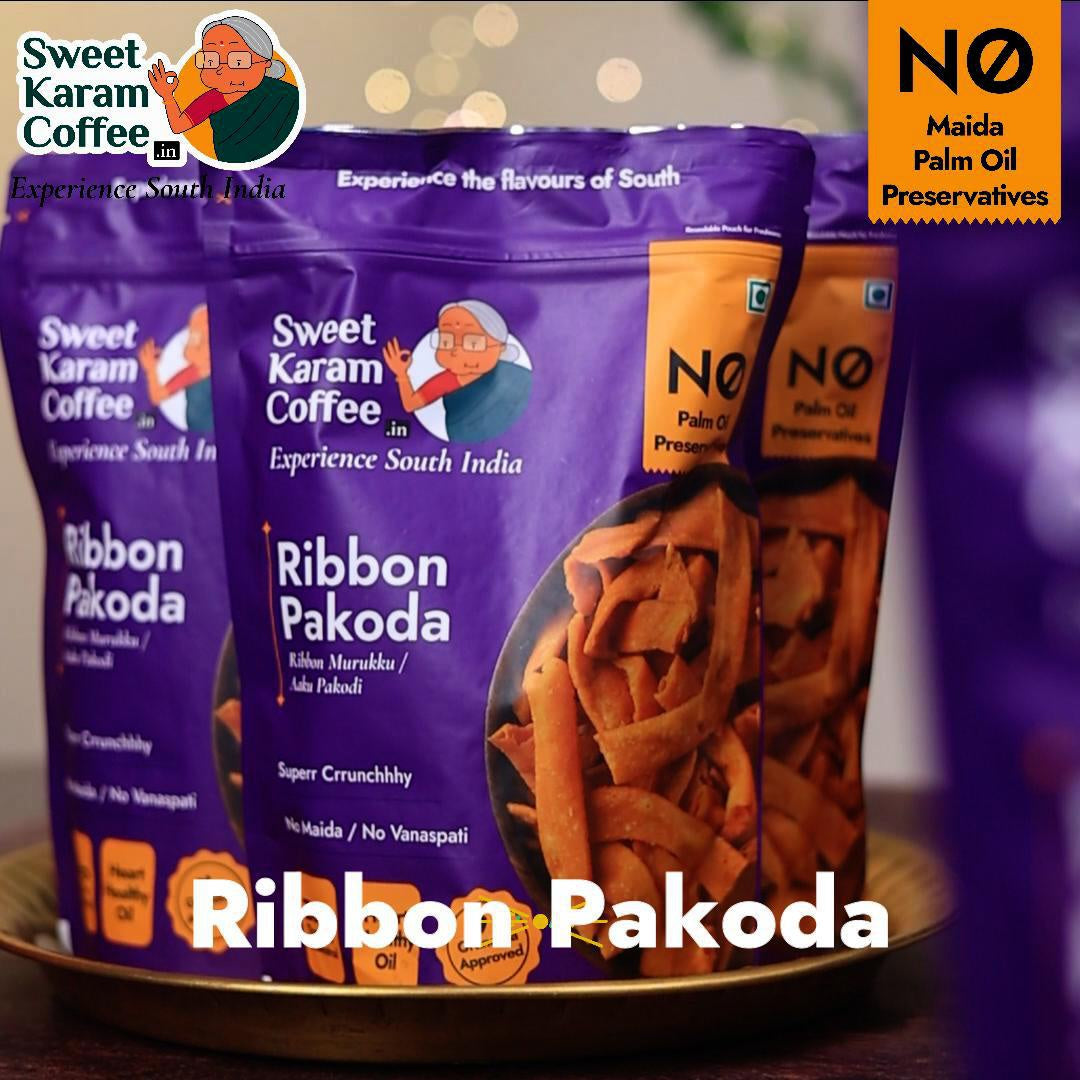 Sweet Karam Coffee Ribbon Pakoda / Murukku Namkeen, - No Palm Oil : 95 g