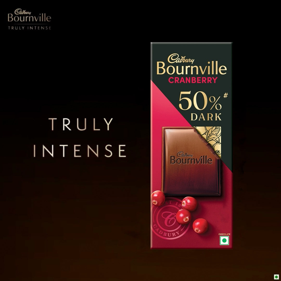 Cadbury Bournville Cranberry Flavoured Chocolate Bar : 80 g