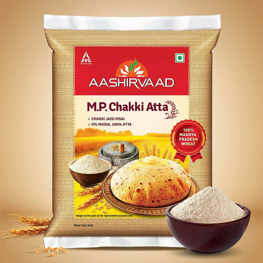 Aashirvaad 0% Maida, 100 % M.P. Chakki Atta : 5 kg