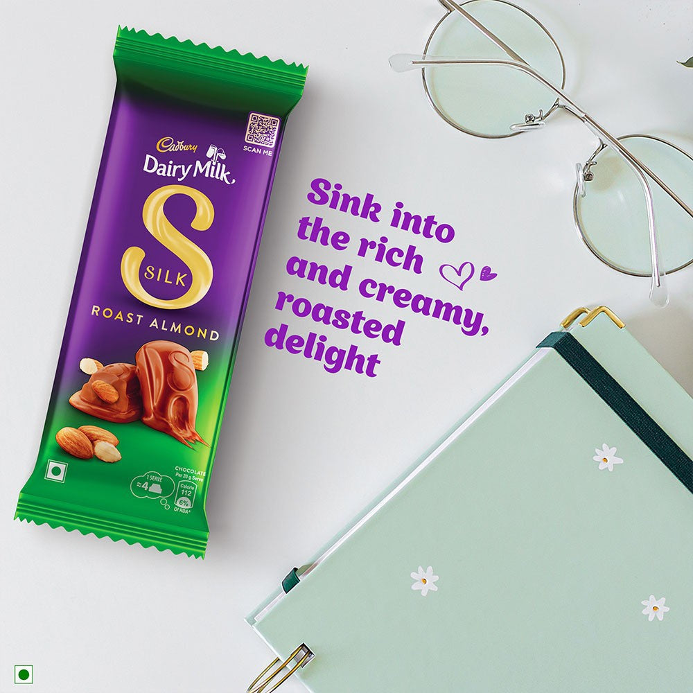 Cadbury Dairy Milk Silk Roast Almond Flavoured Chocolate Bar : 58 g