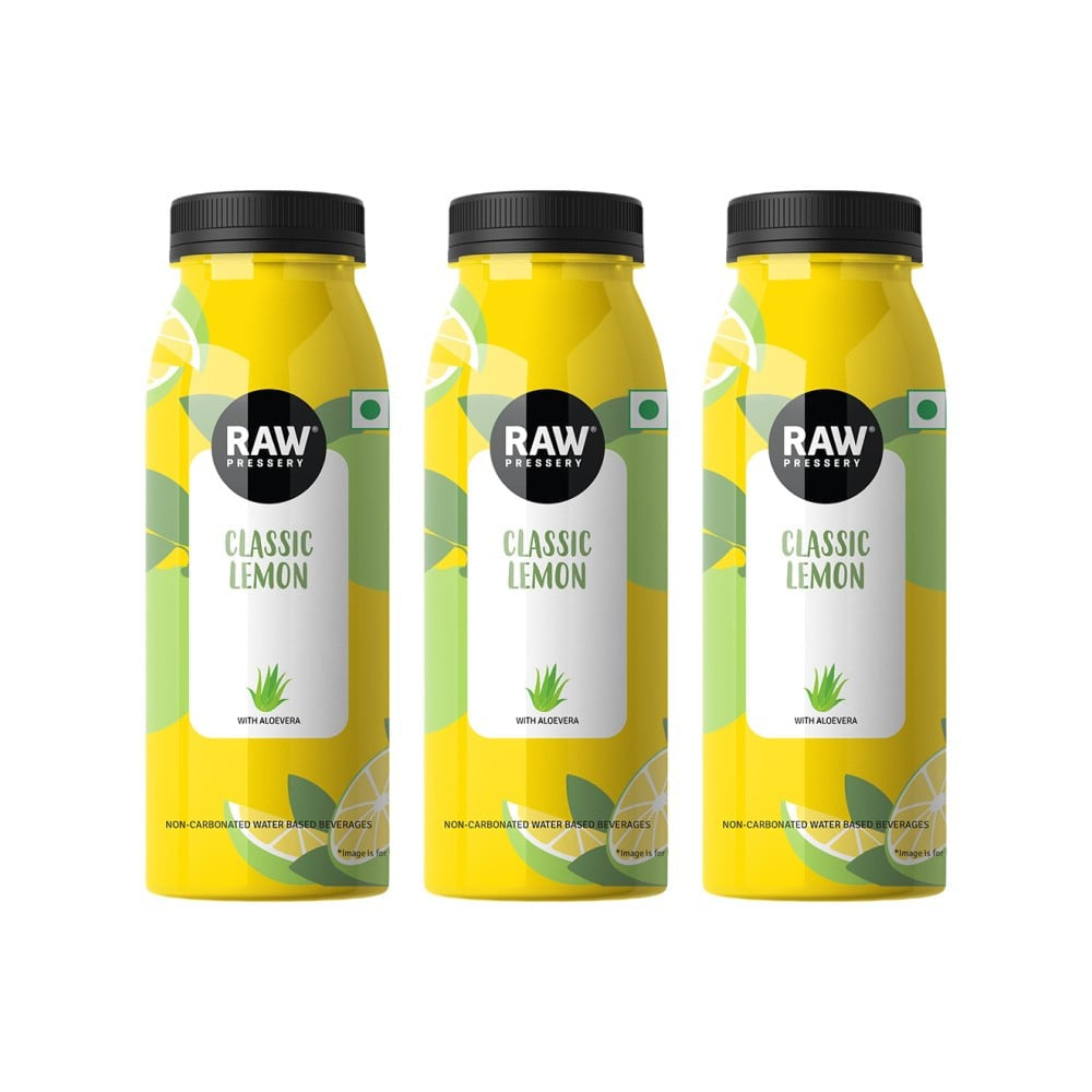Raw Pressery Classic Lemon Juice with Aloe Vera - Pack of 3 : 3 x 200 ml
