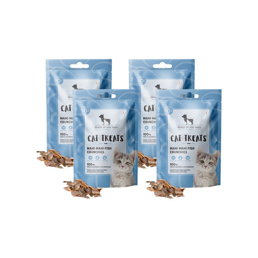 HUFT Mahi Mahi Fish Crunchies Crunchy Cat Treat - Pack of 4 : 4 x 35 g