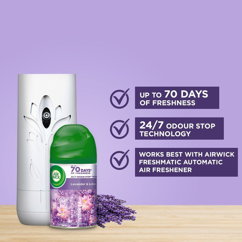 Airwick Freshmatic Automatic Air Freshener Refill (Lavender & Lotus) : 250 ml