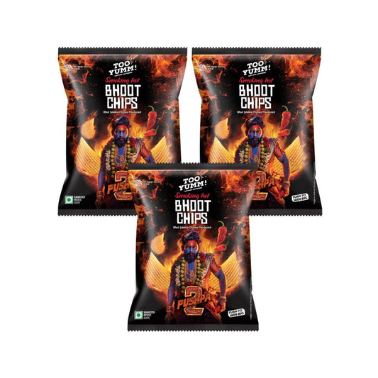 Too Yumm Smoking Hot Bhoot Potato Chips (Bhut Jolokia Chillies) - Pack of 3 : 3 x 82 g