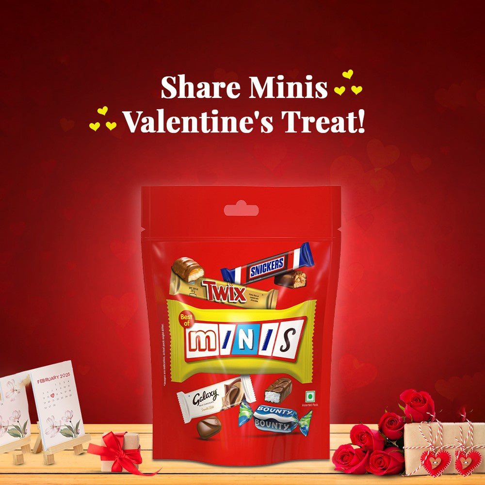 Snickers Best of Minis Assorted Assorted Chocolate Pack for Valentine's : 128 g