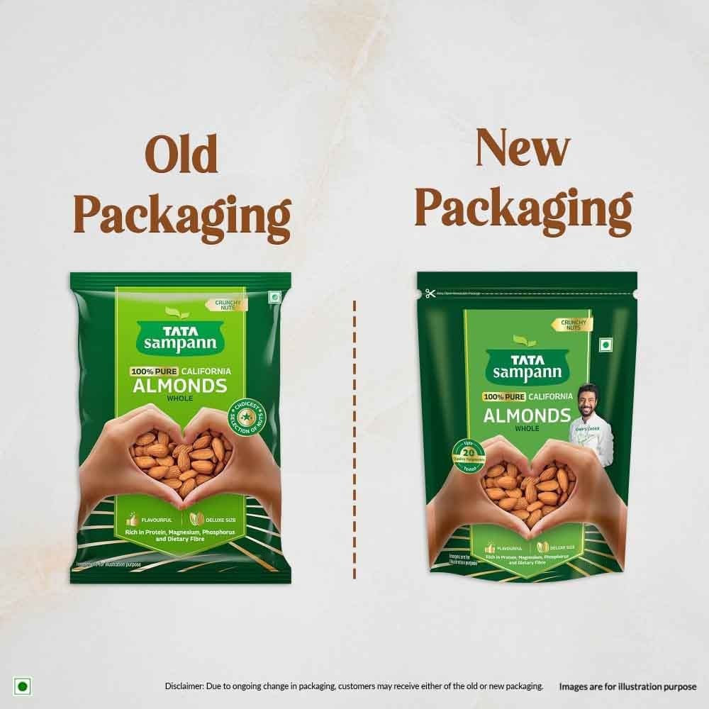 Tata Sampann California Almonds (100% Pure) (Hara Badam) : 500 g