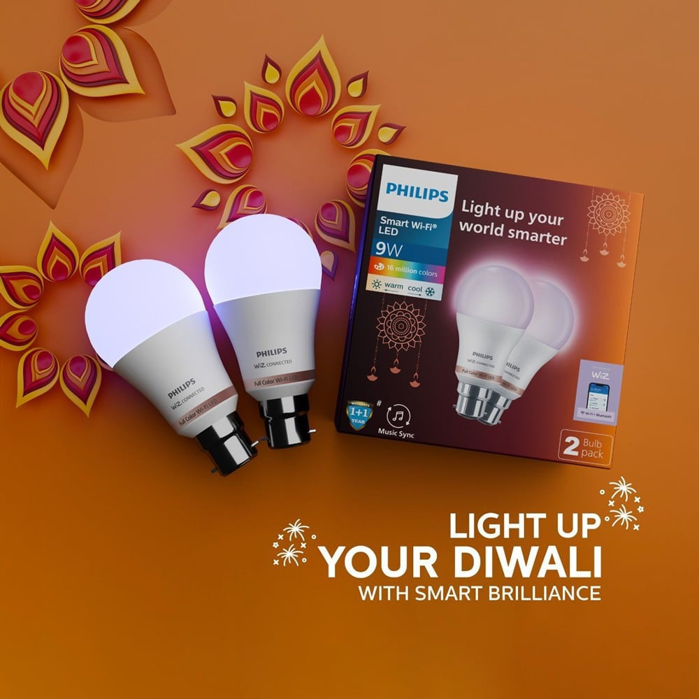 Philips Smart Wi-Fi 9 W LED Bulb Full Colour (Multicolour) : 1 pack