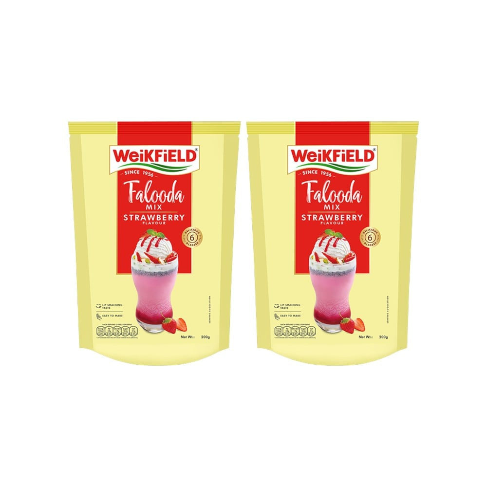 Weikfield Strawberry Falooda Dessert Mix - Pack of 2 : 2 x 200 g