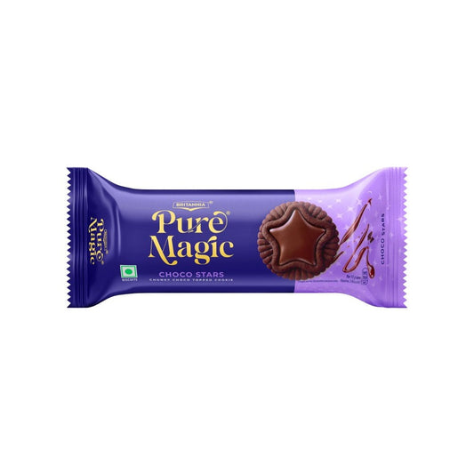 Britannia Pure Magic Choco Stars Chunky Chocolate Topped Cookies : 68.9 g