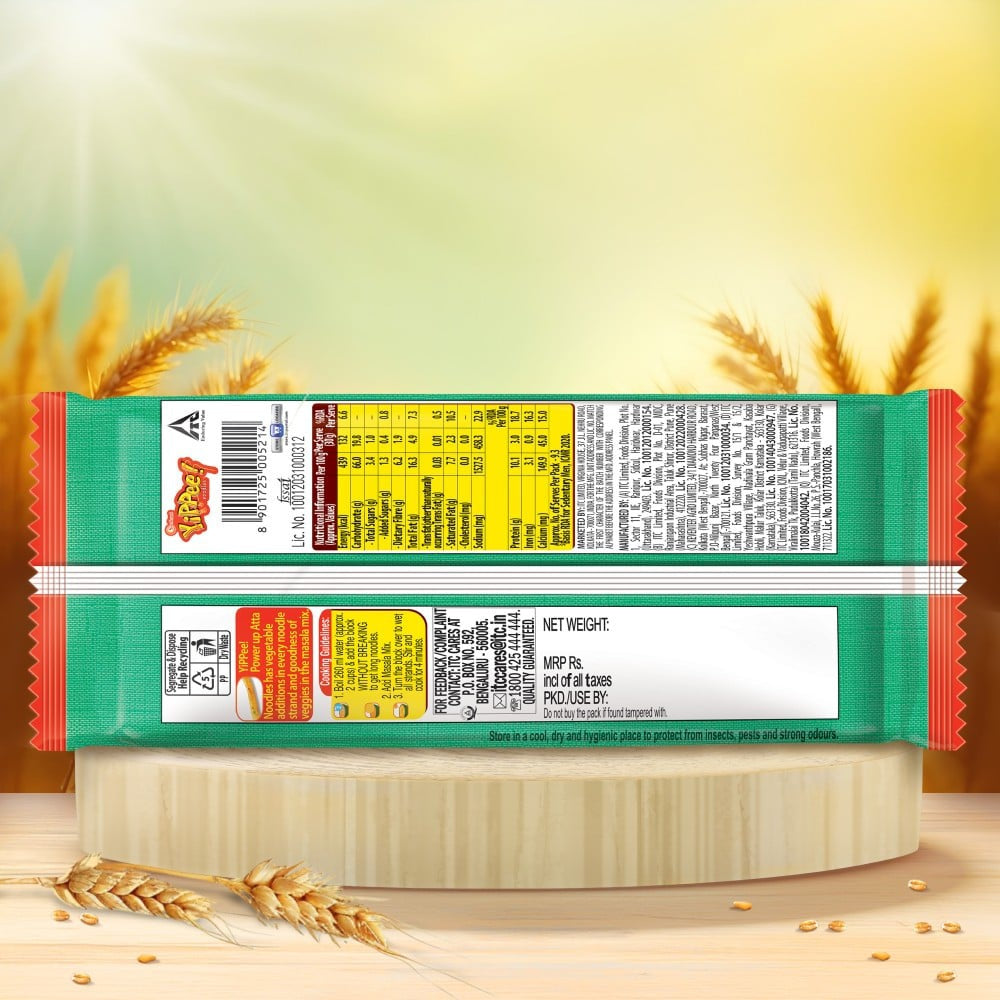 Yippee Power up Atta Instant Noodles Made from Aashirvaad Atta - Pack of 2 : 2 x 280 g