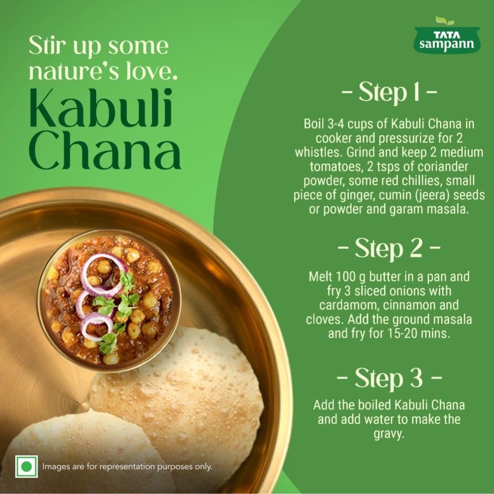 Tata Sampann Unpolished Kabuli Chana (Medium Size) : 500 g
