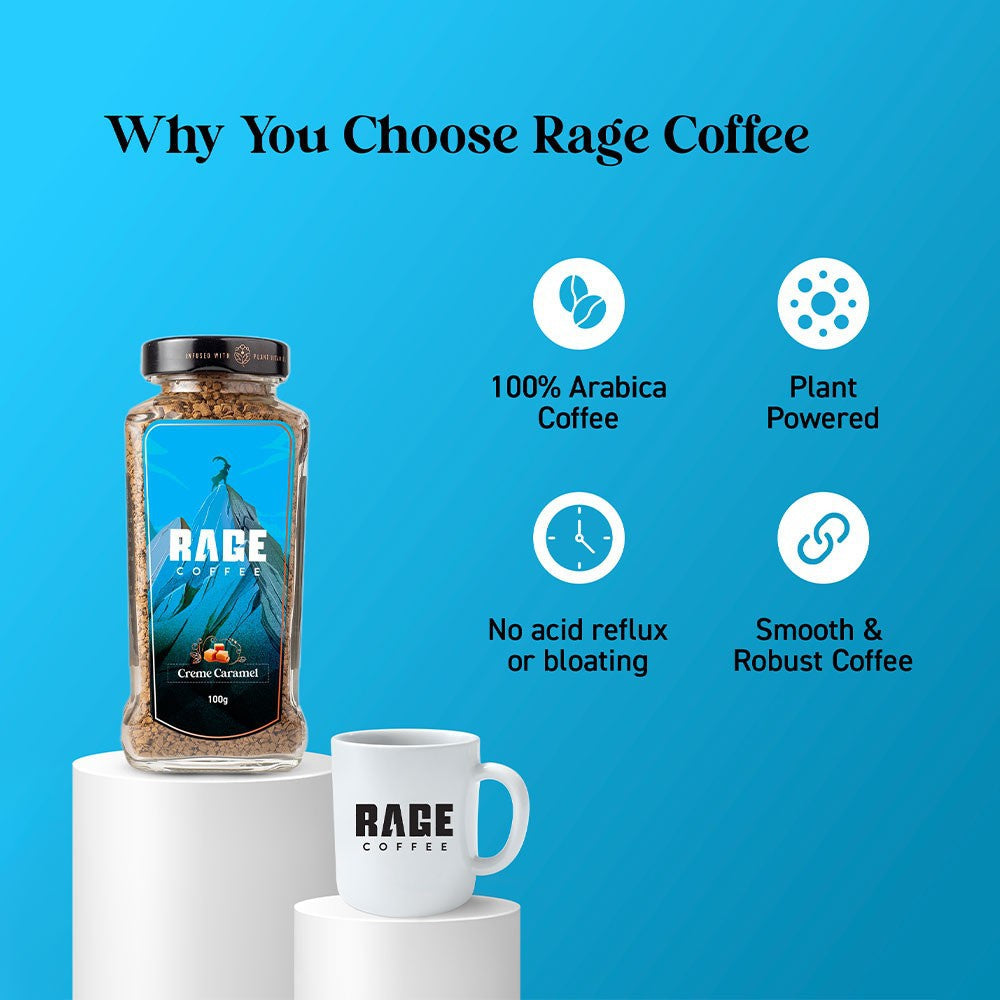 Rage Coffee Creme Caramel Instant Flavoured Coffee : 100 g