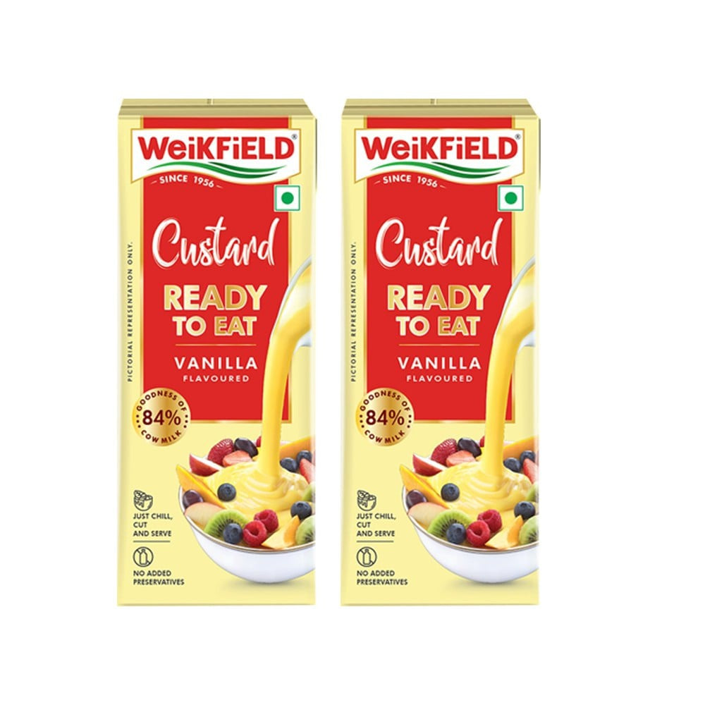 Weikfield Ready To Eat Custard (Vanilla) - Pack of 2 : 2 x 200 ml